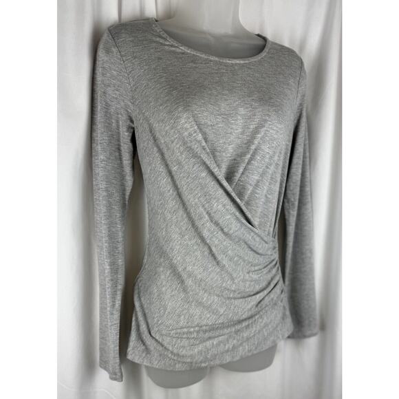 Ann Taylor Ruching Long Sleeves Blouse, Gray, Sz: S, 57-19 - Picture 6 of 15